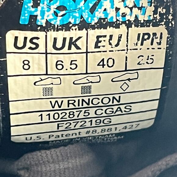 Hoka One One Rincon Gray Aqua Blue Running Shoes 1102875 CGAS Women's Size 8 - Picture 10 of 11